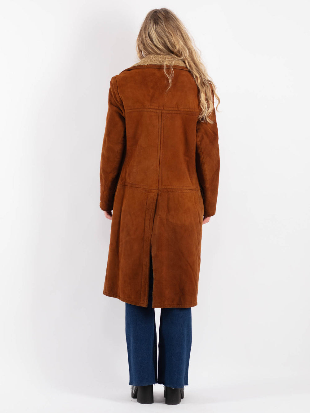 Vintage 90's Women Sheepskin Coat in BrownV9164