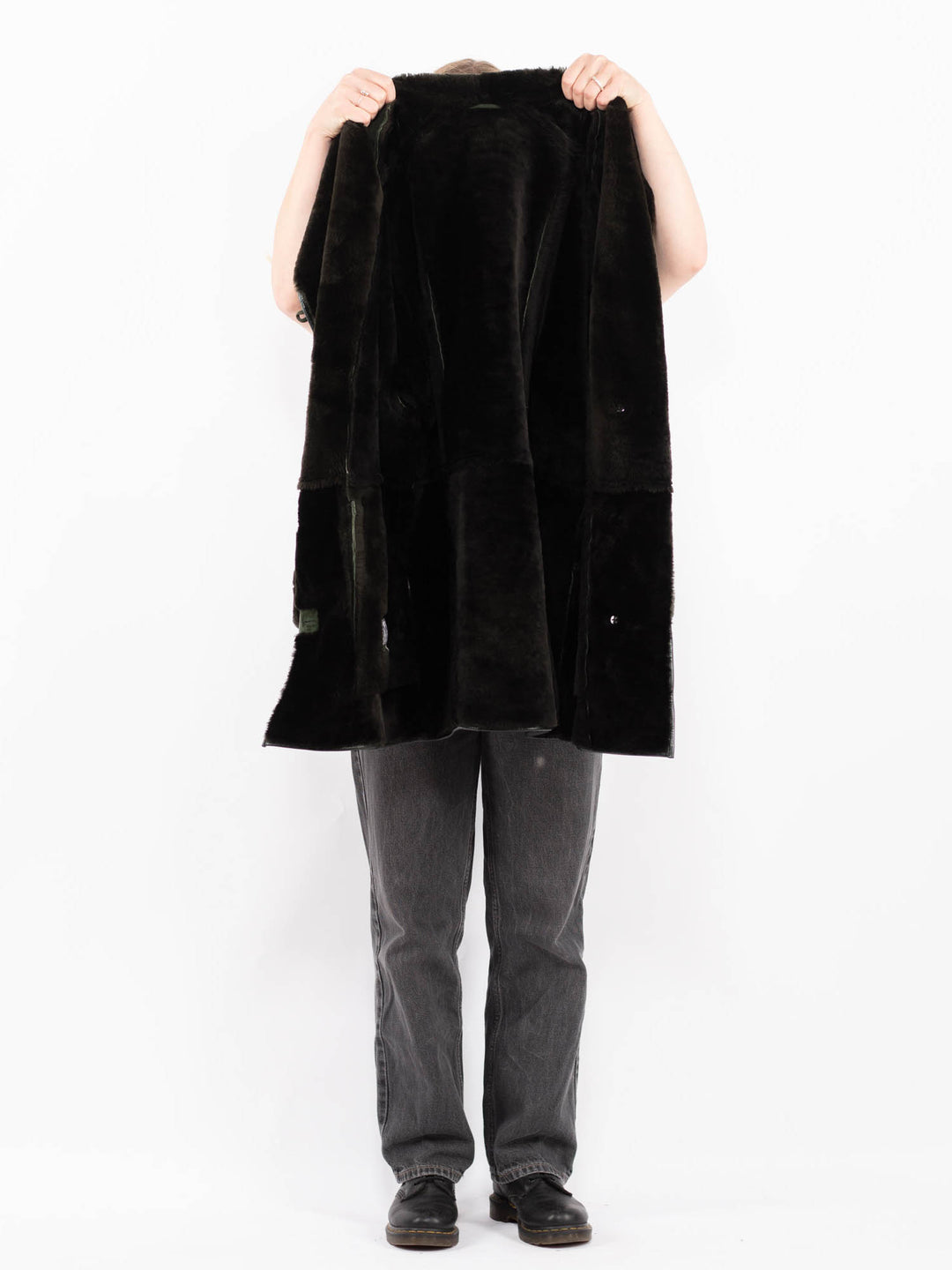 Vintage 90's Women Sheepskin Coat in GreenA0650