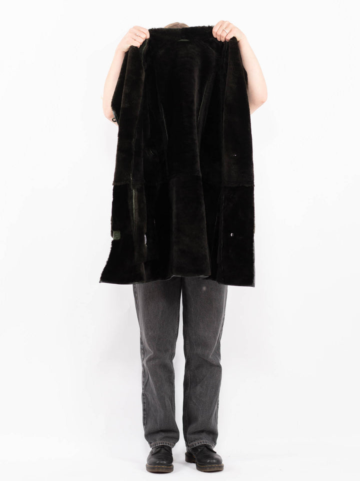 Vintage 90's Women Sheepskin Coat in GreenA0650