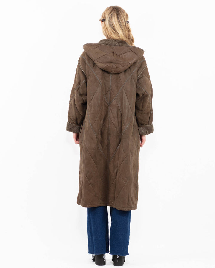 Vintage 90's Women Sheepskin Coat in BrownA0006