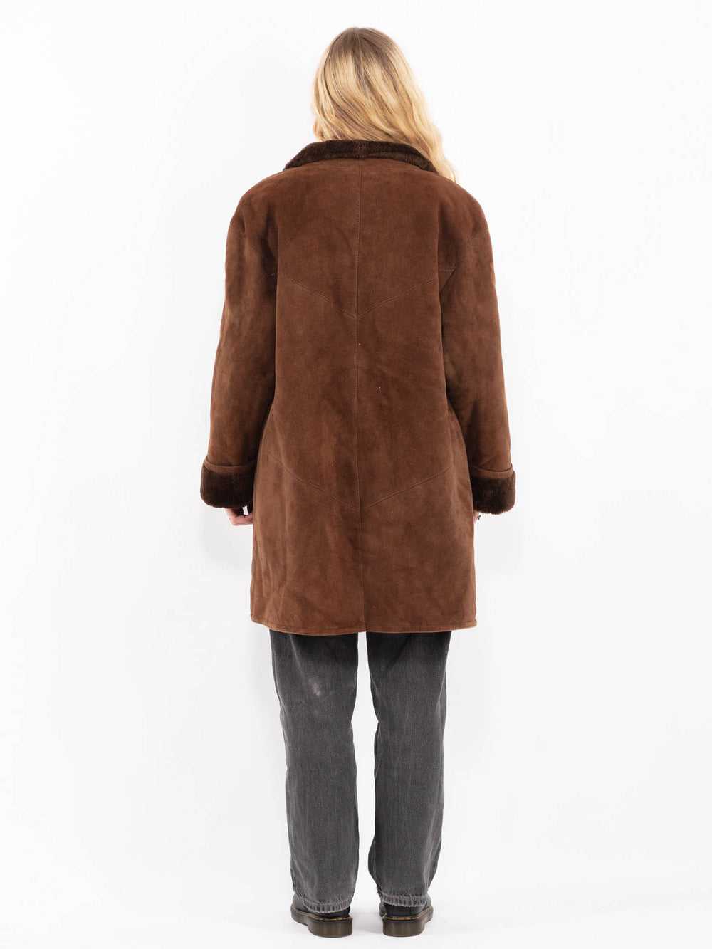 Vintage 90's Women Sheepskin Coat in BrownA0653