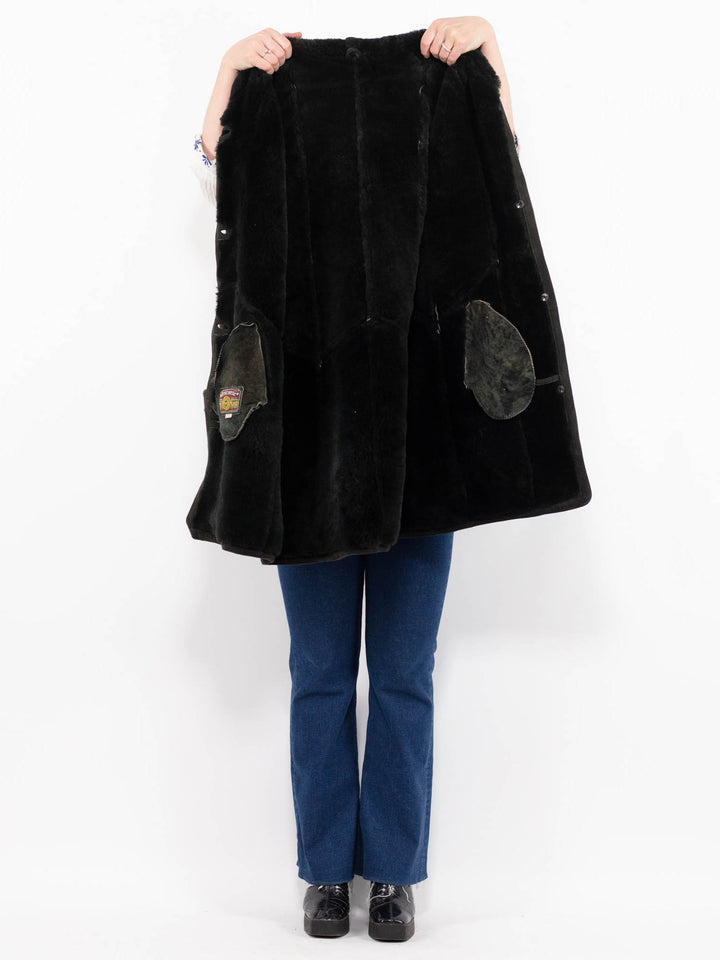 Vintage 90's Women Sheepskin Coat in GreenA10399