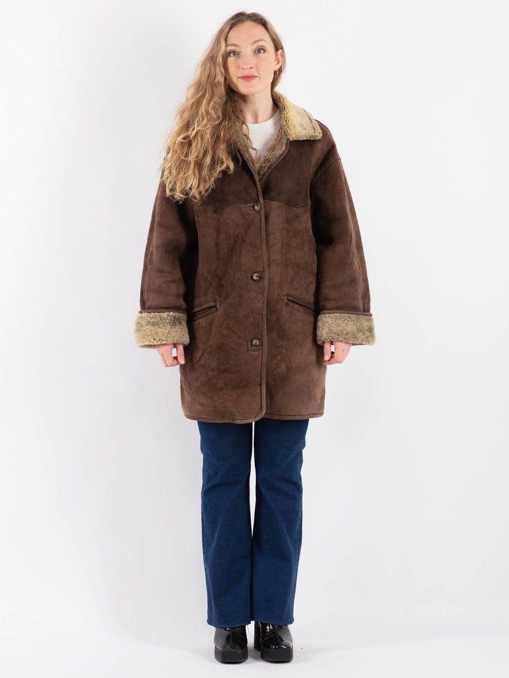 Vintage 90's Women Sheepskin in BrownV9167