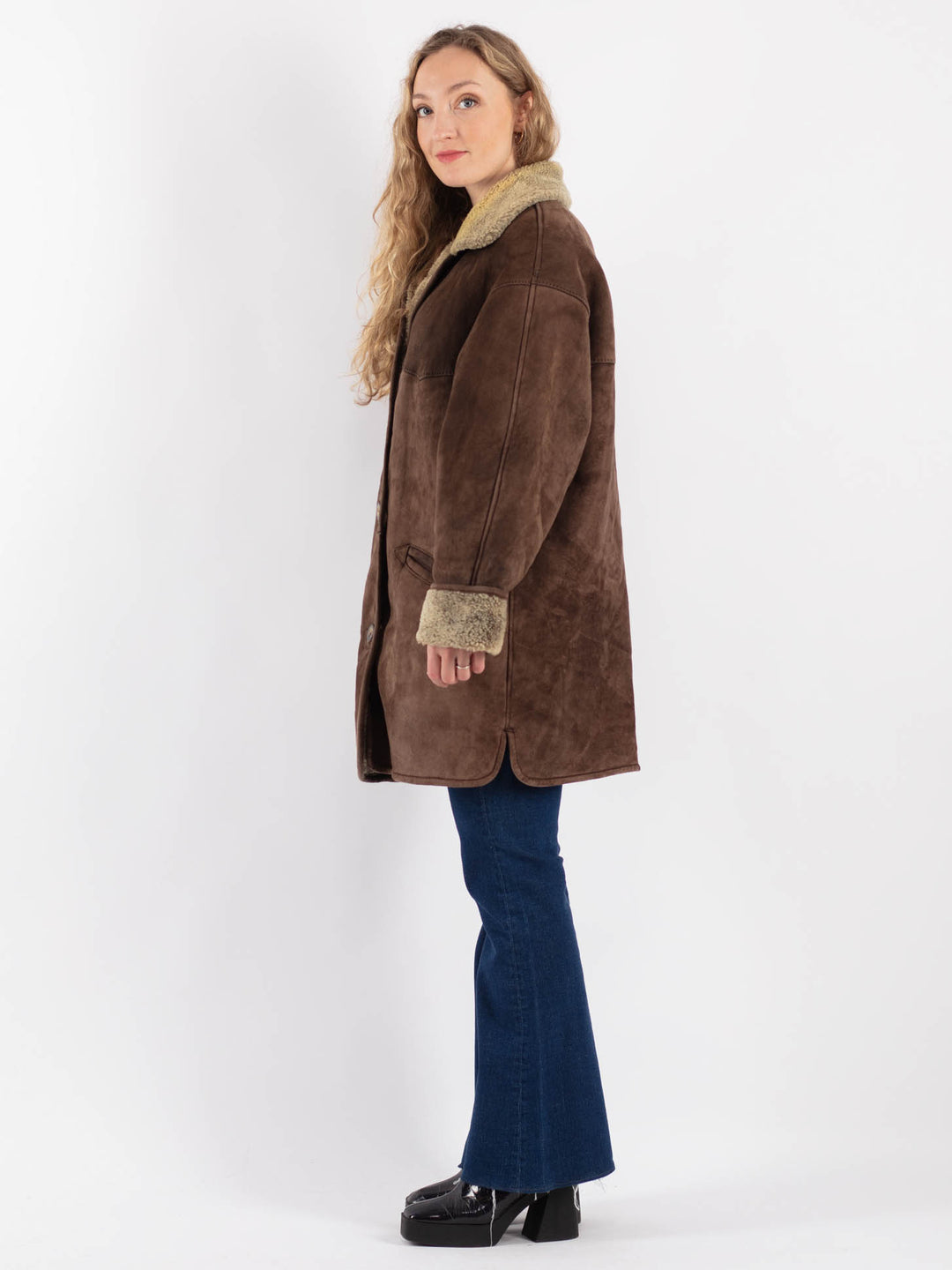 Vintage 90's Women Sheepskin in BrownV9167