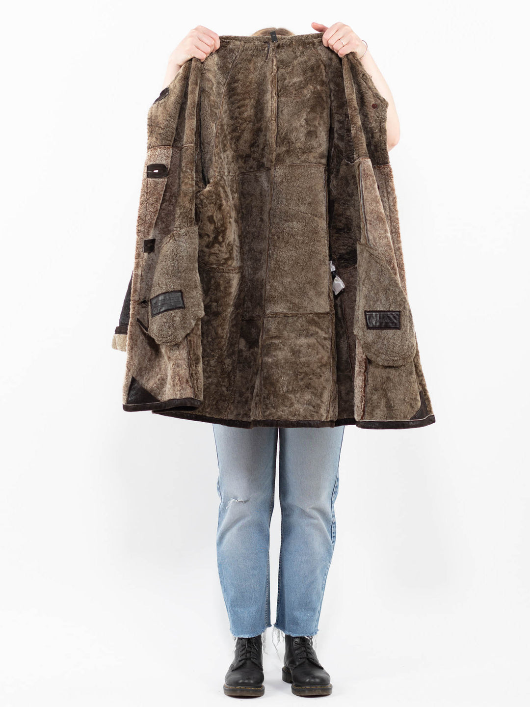 Vintage 90's Women Sheepskin Coat in BrownA0311