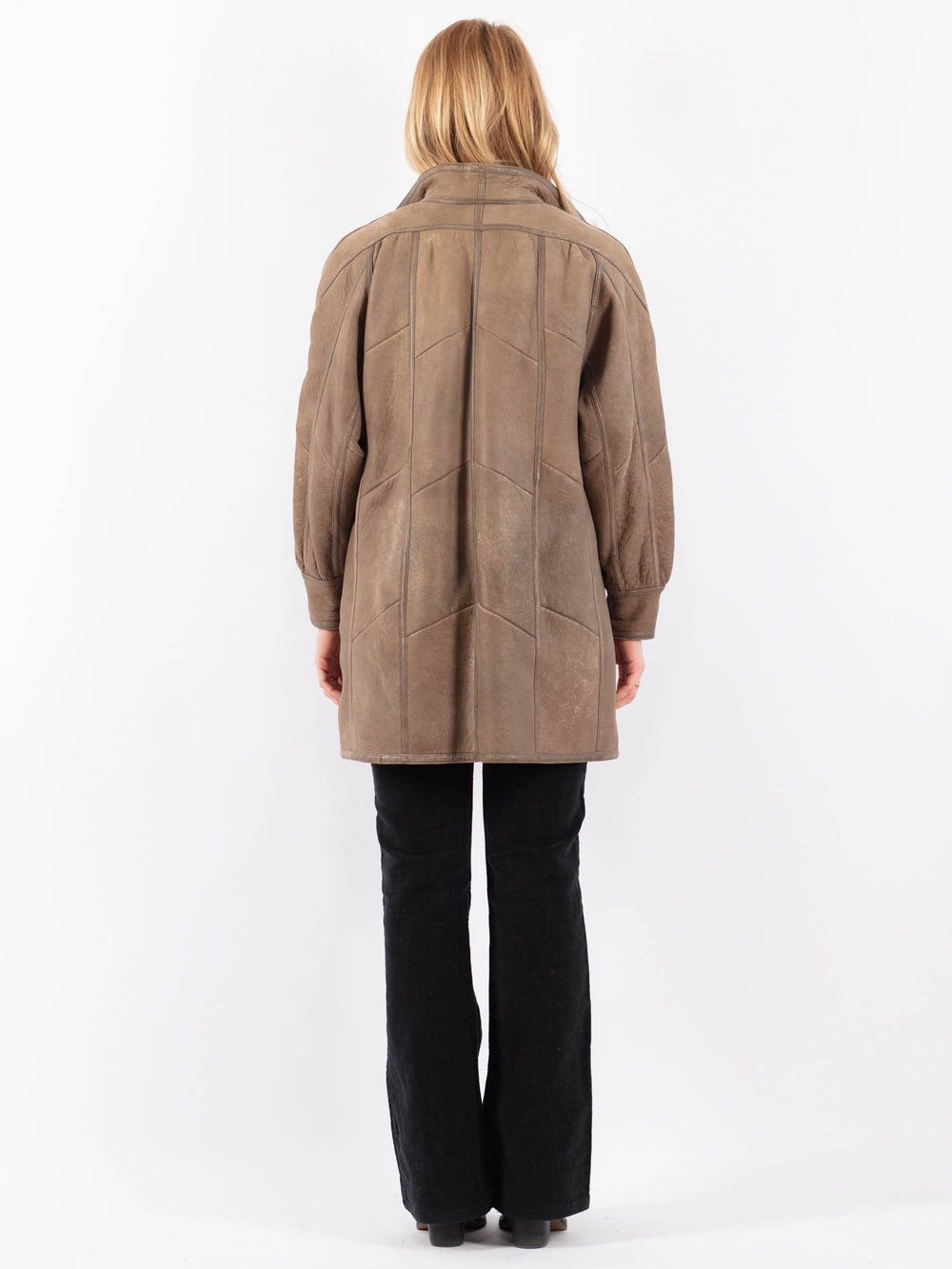 Vintage 90's Women Sheepskin Coat in BeigeV9677
