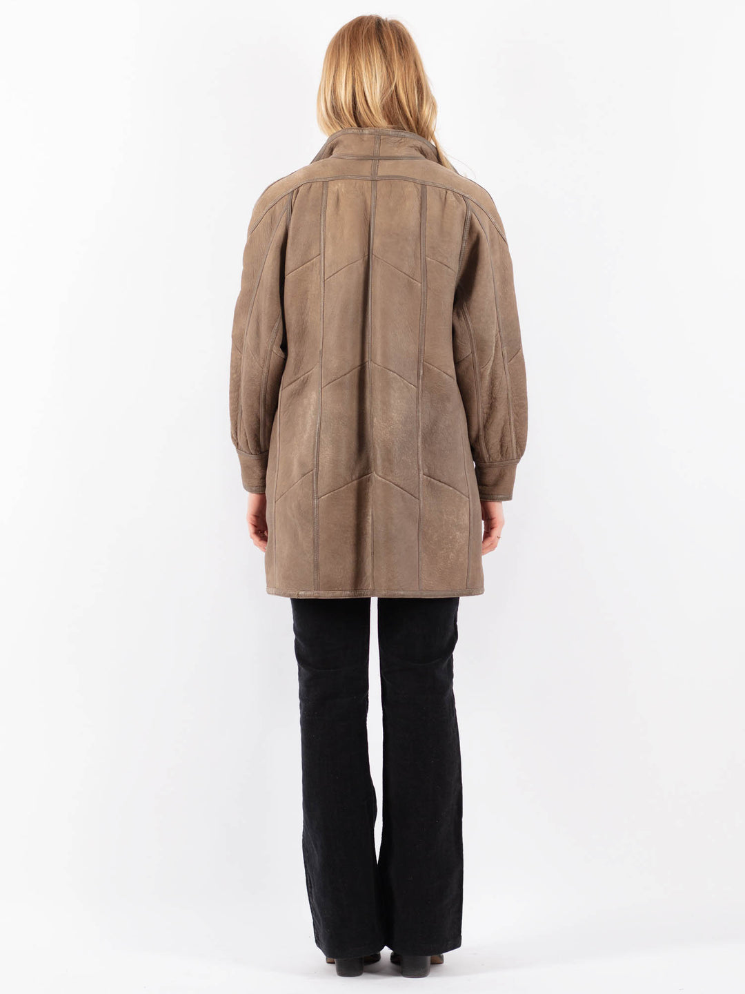 Vintage 90's Women Sheepskin Coat in BeigeV9677