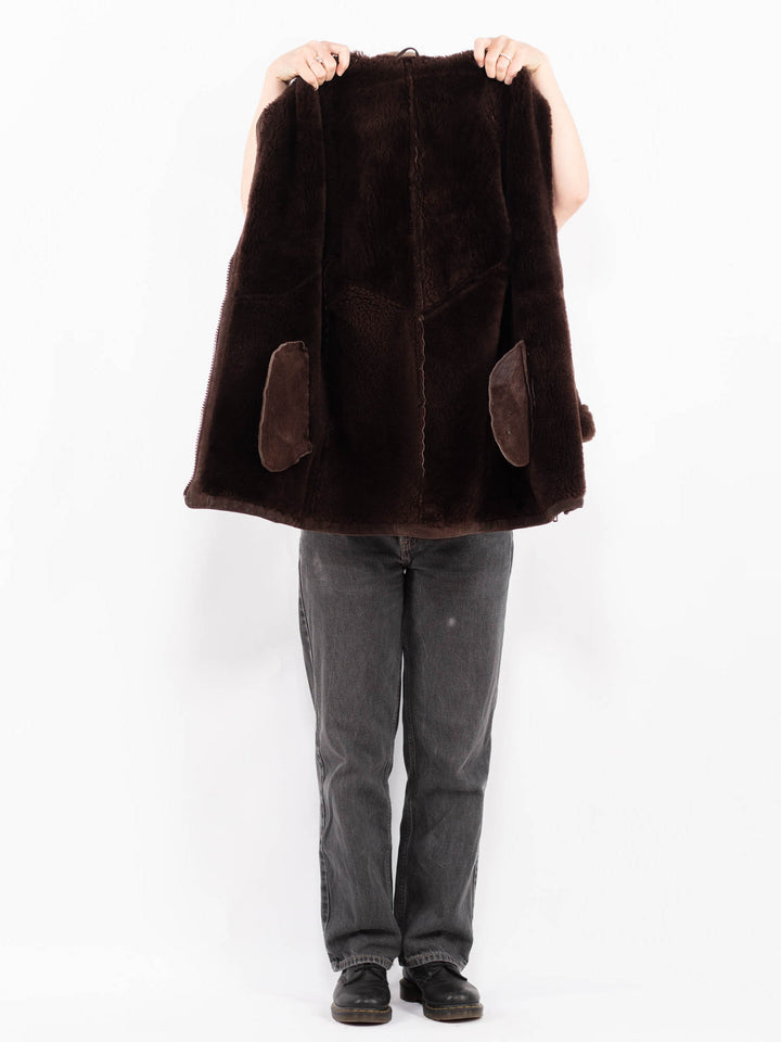 Vintage 90's Women Sheepskin Coat in BrownA0658
