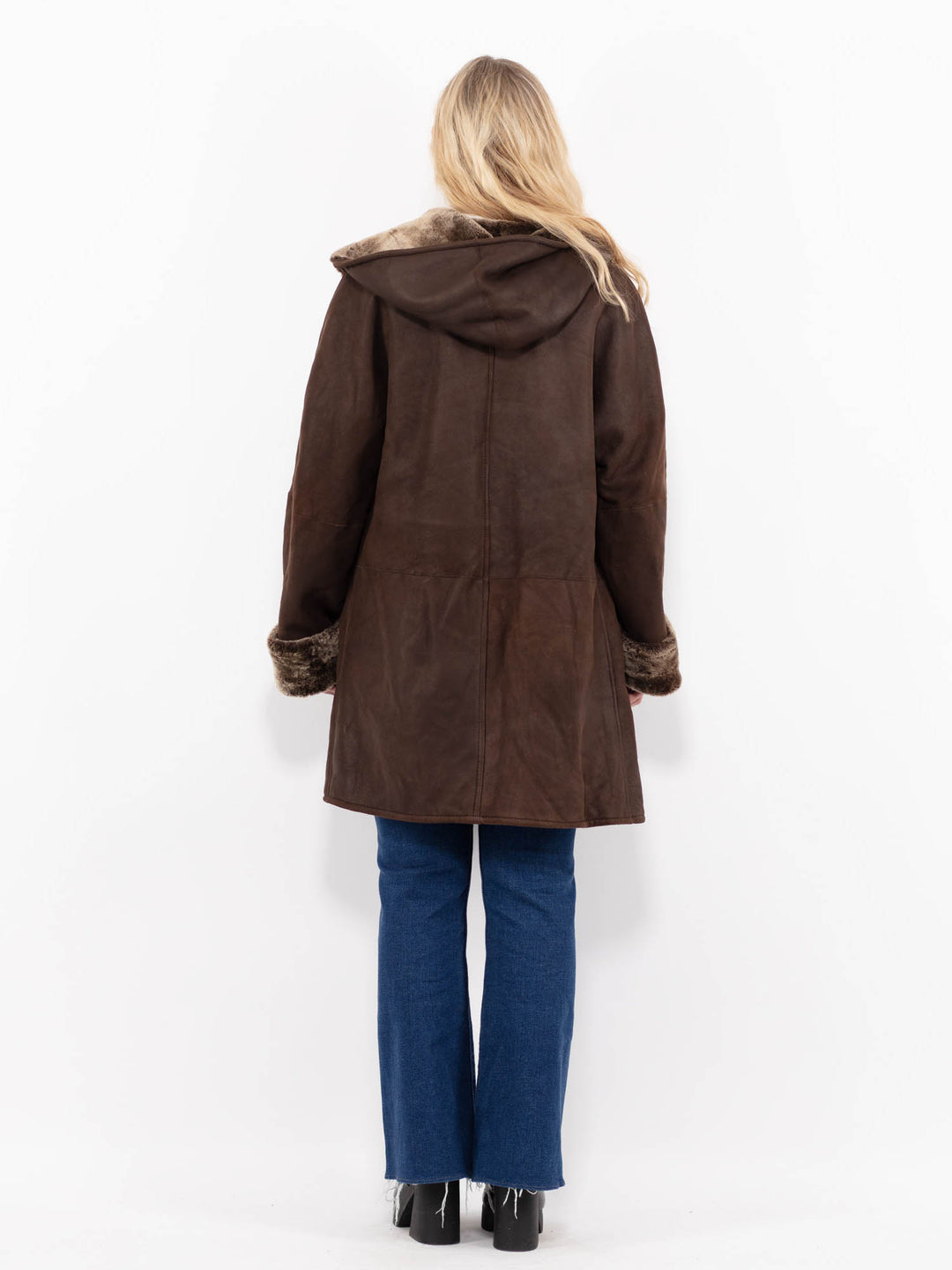 Vintage 90's Women Sheepskin Coat in BrownA1045