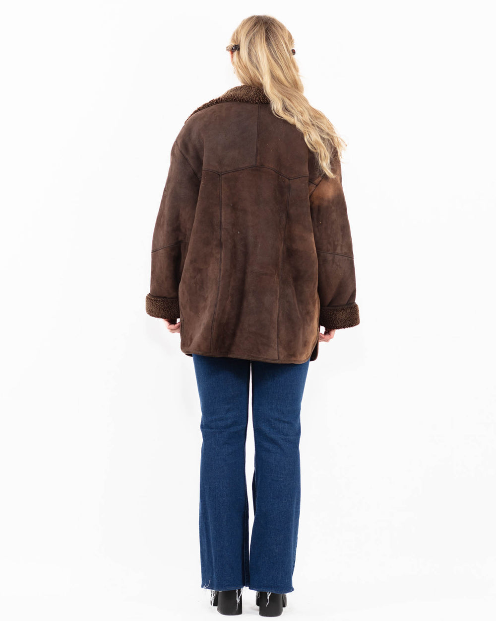 Vintage 90's Women Sheepskin Coat in BrownA0015