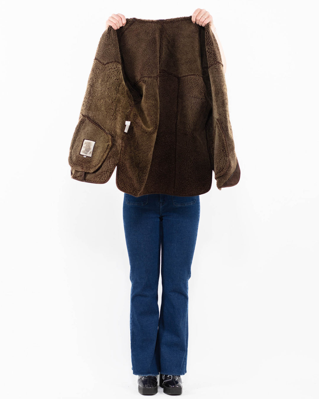 Vintage 90's Women Sheepskin Coat in BrownA0015