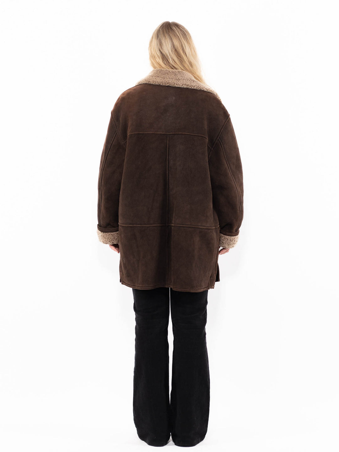 Vintage 90's Women Sheepskin Coat in BrownA0943