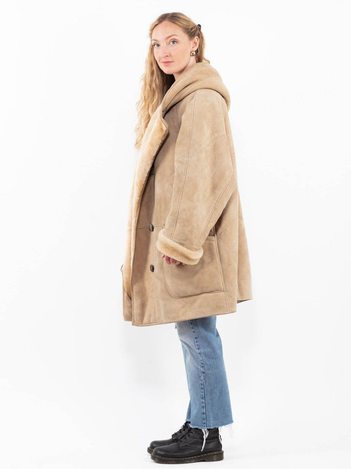 Vintage 90's Women Sheepskin in BeigeA0318