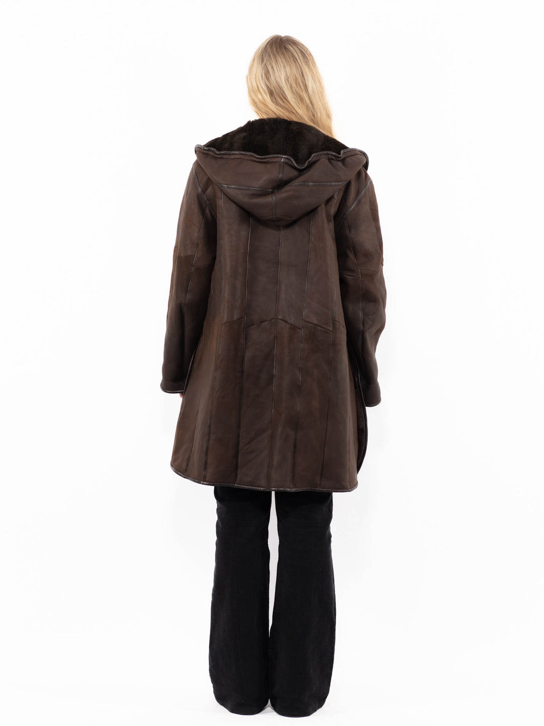Vintage 90's Women Sheepskin Coat in BrownA0945