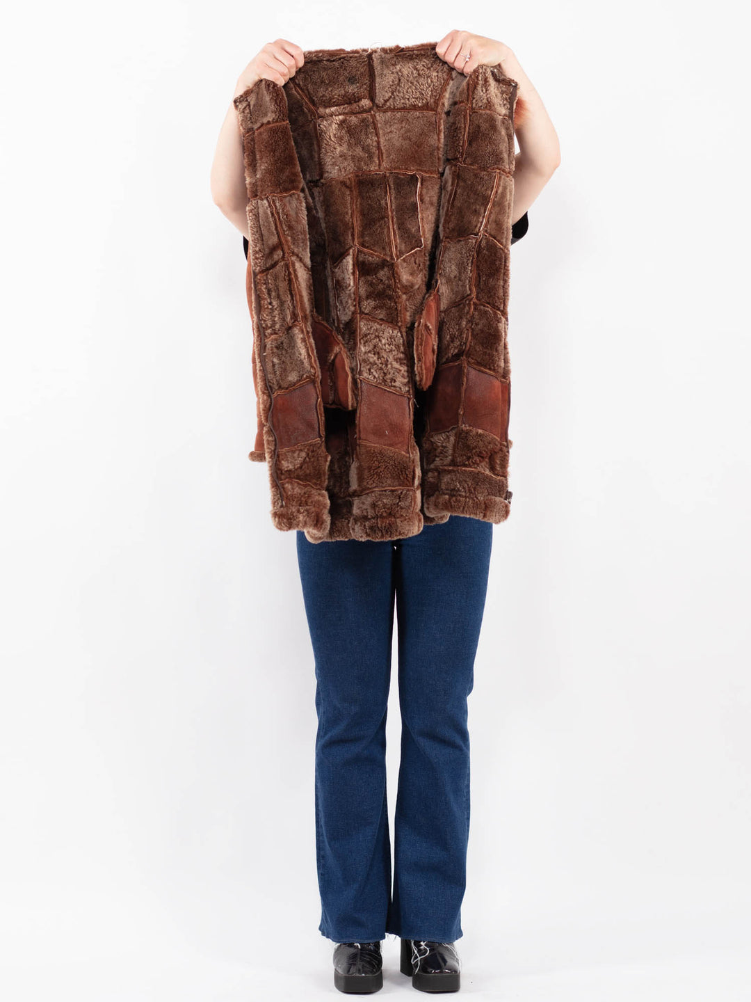 Vintage 90's Women Sheepskin Coat in BrownA0419