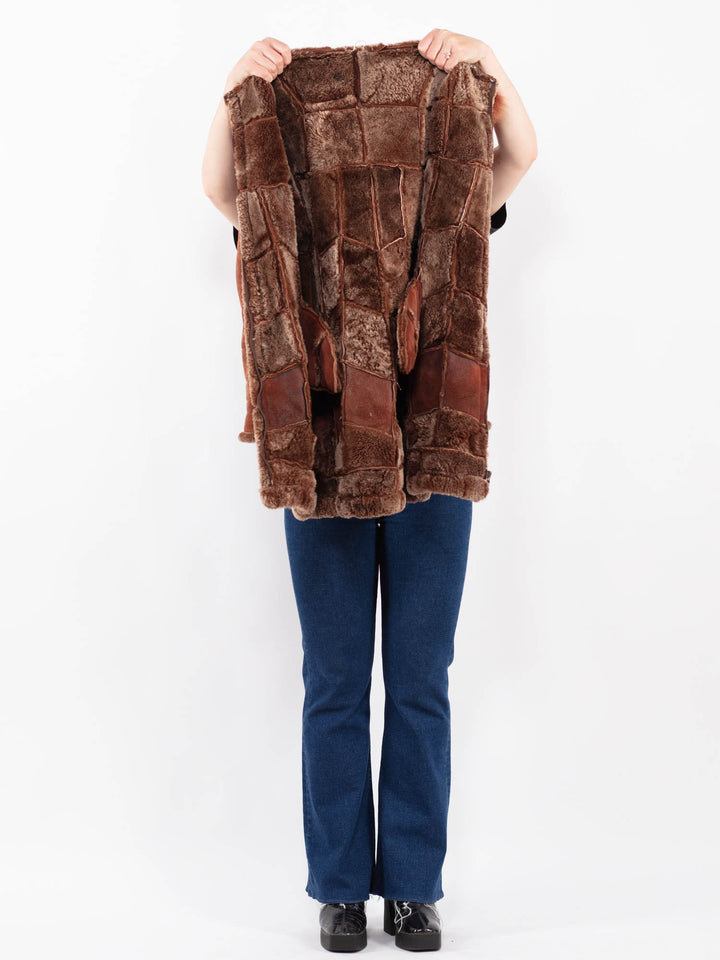 Vintage 90's Women Sheepskin Coat in BrownA0419