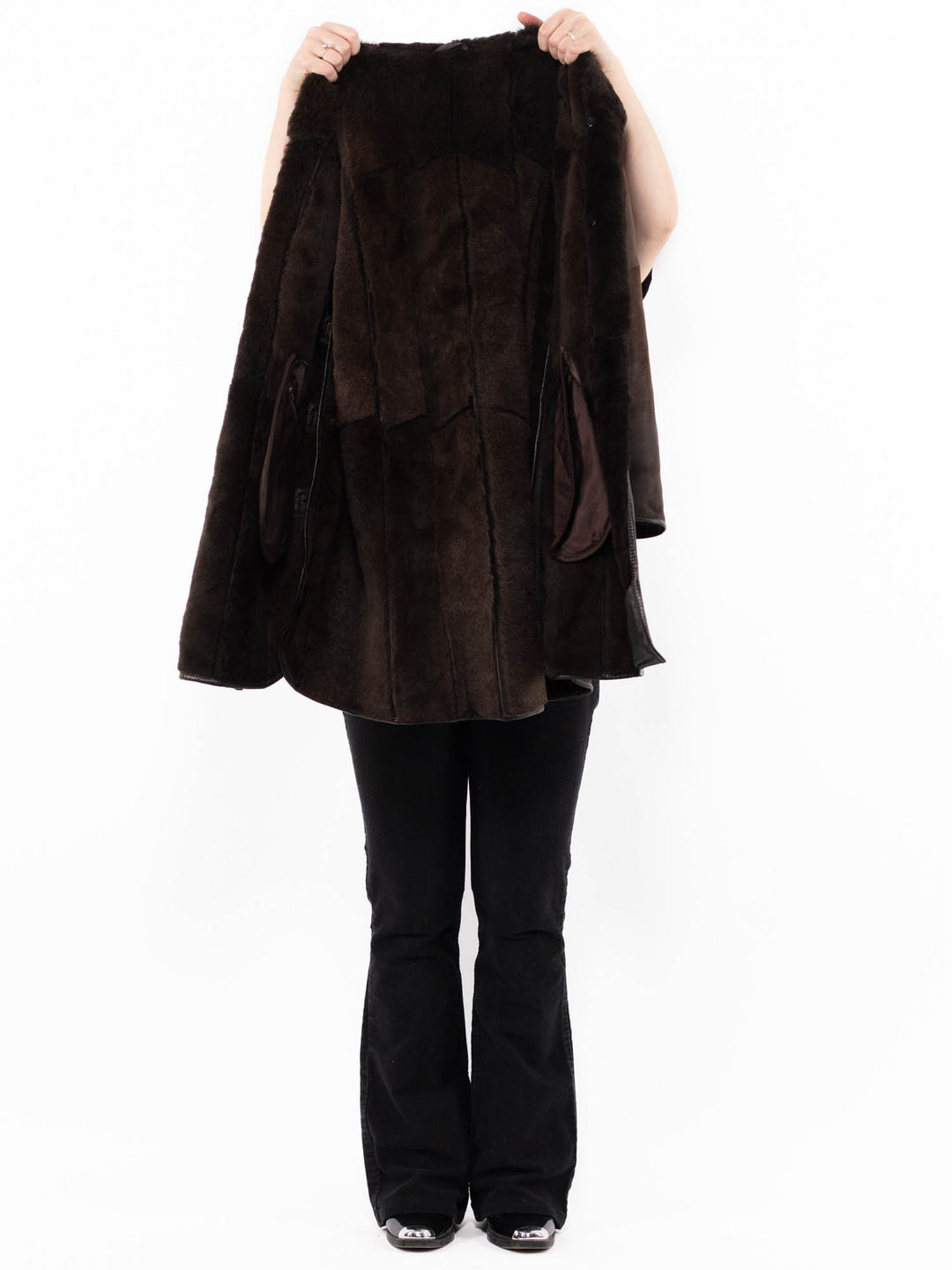 Vintage 90's Women Sheepskin Coat in BrownA0945