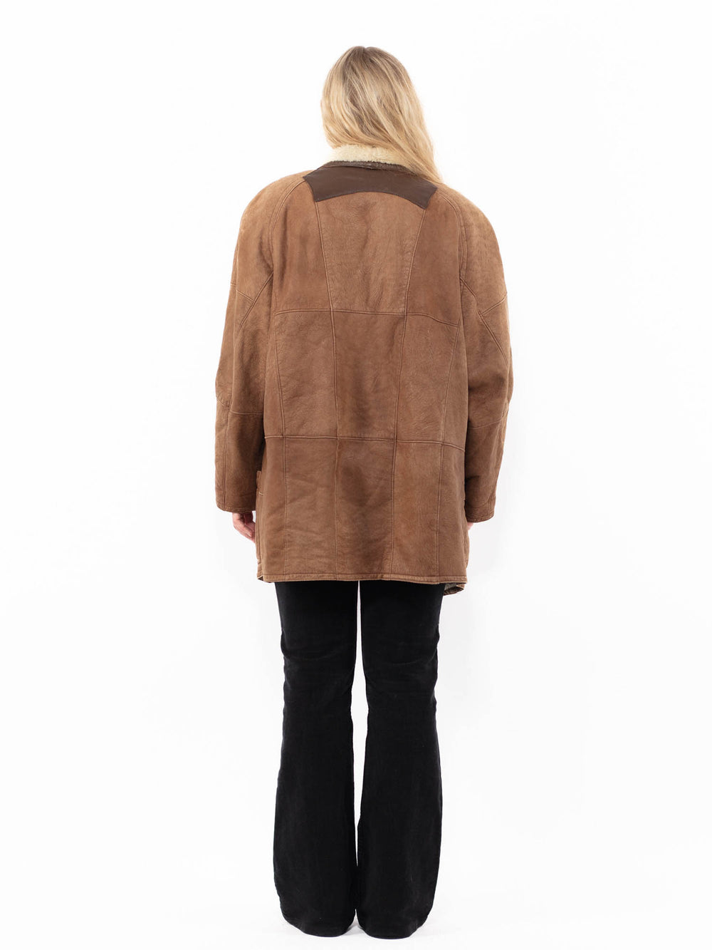 Vintage 90's Women Sheepskin Coat in BrownA0946