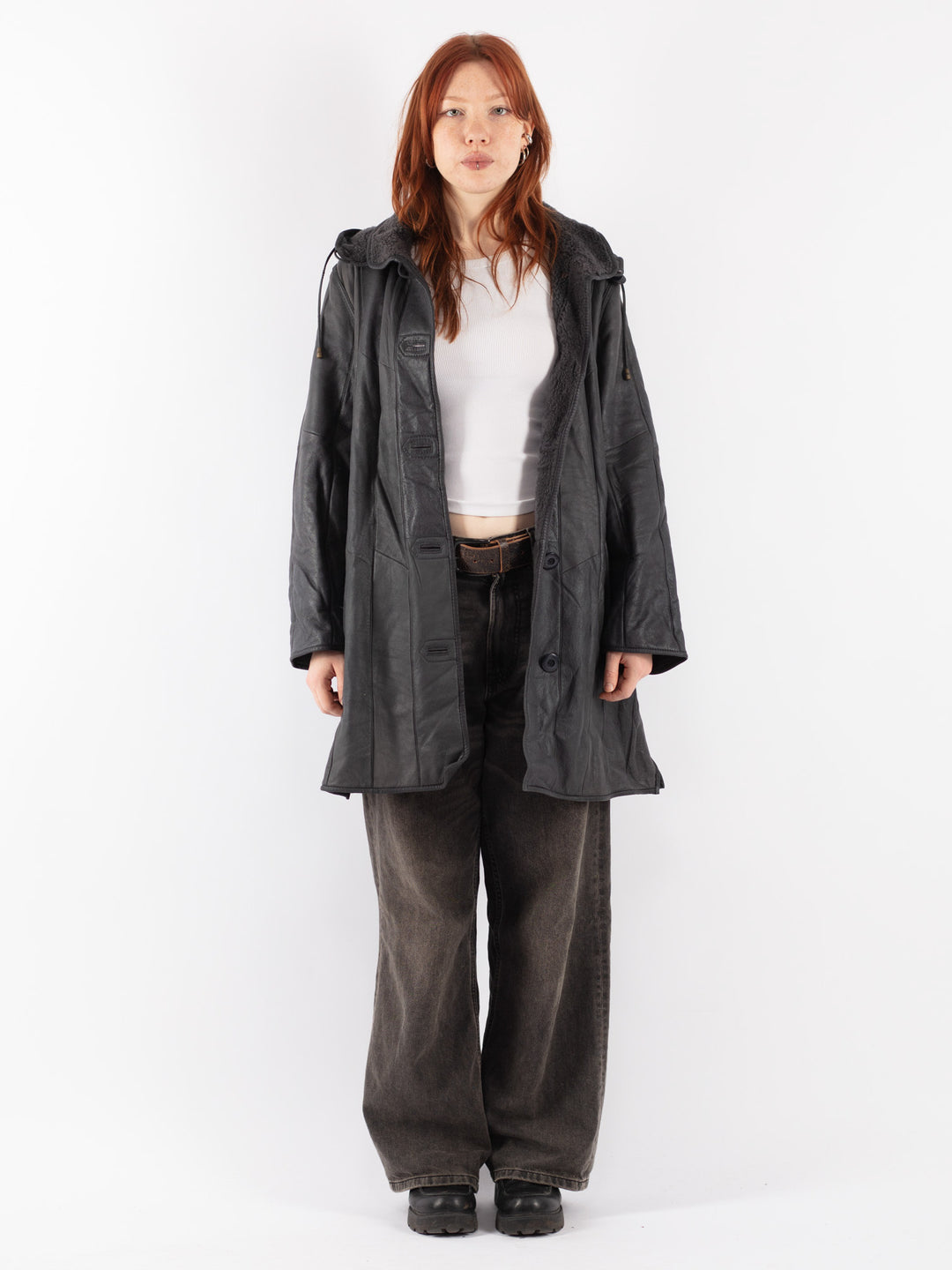 Vintage 90's Women Sheepskin in Gray