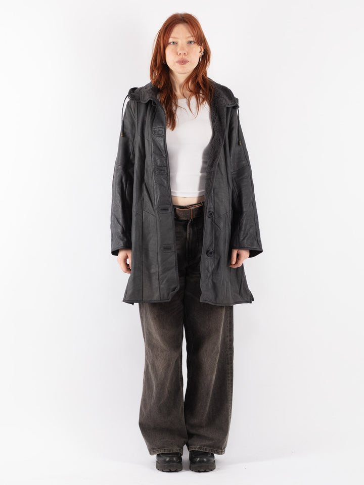 Vintage 90's Women Sheepskin in Gray