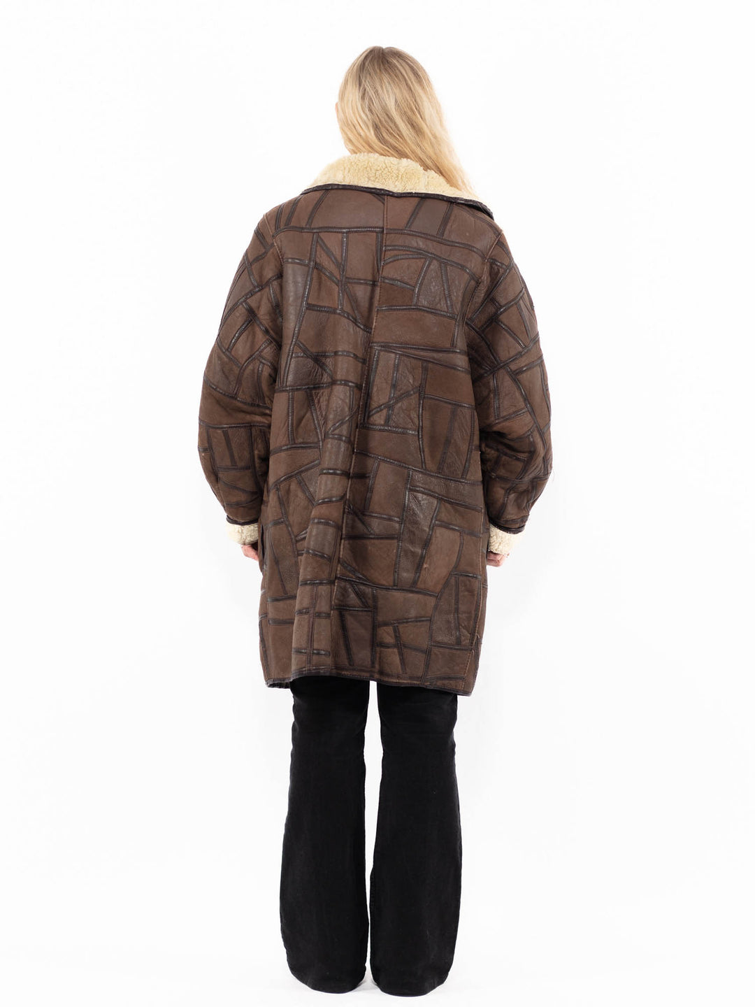 Vintage 90's Women Sheepskin Coat in BrownA0948