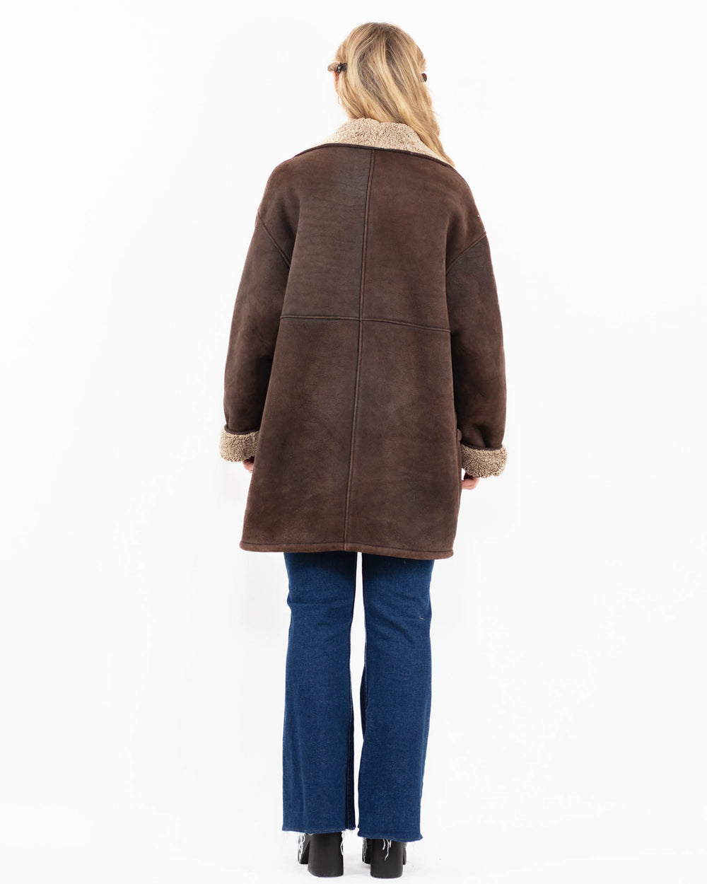 Vintage 90's Women Sheepskin Coat in BrownA0022