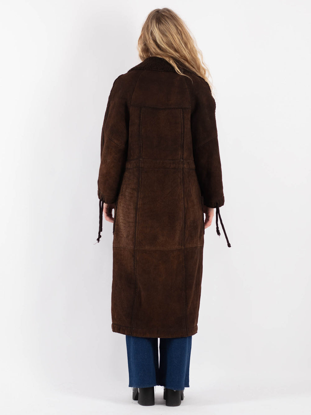 Vintage 90's Women Sheepskin Coat in BrownV9174
