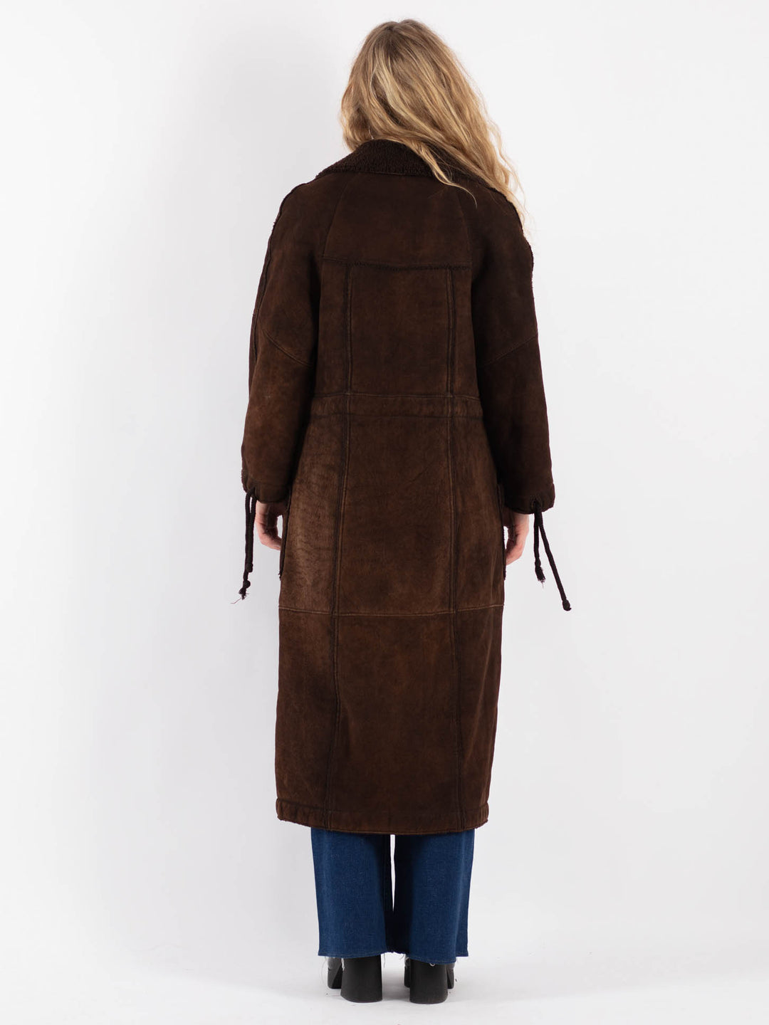 Vintage 90's Women Sheepskin Coat in BrownV9174