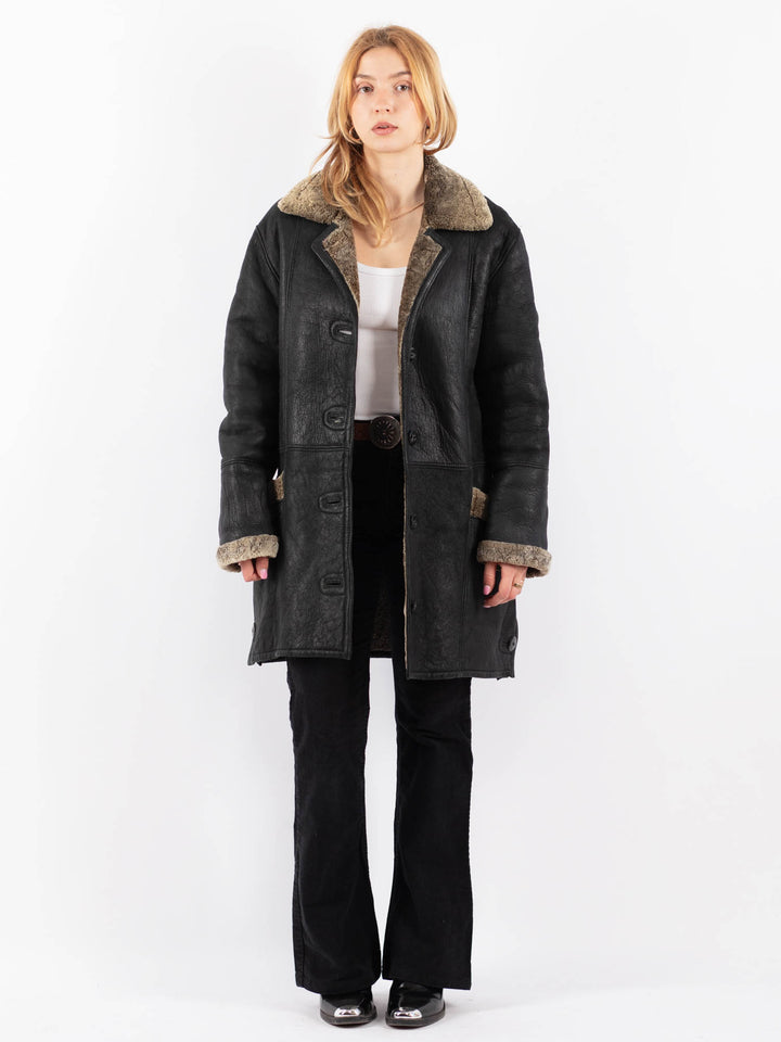 Vintage 90's Women Sheepskin in BlackV9684