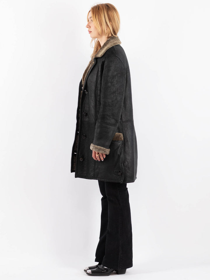 Vintage 90's Women Sheepskin in BlackV9684