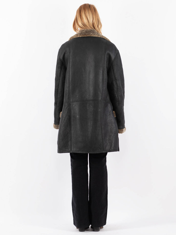 Vintage 90's Women Sheepskin in BlackV9684