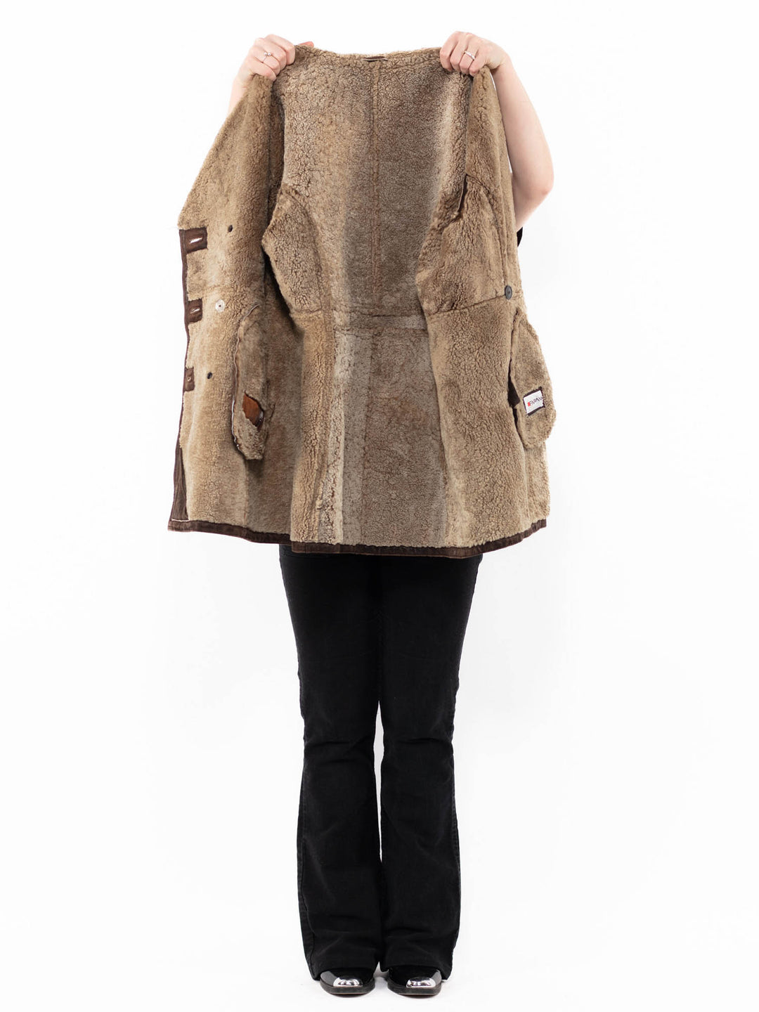 Vintage 90's Women Sheepskin Coat in BrownA0953