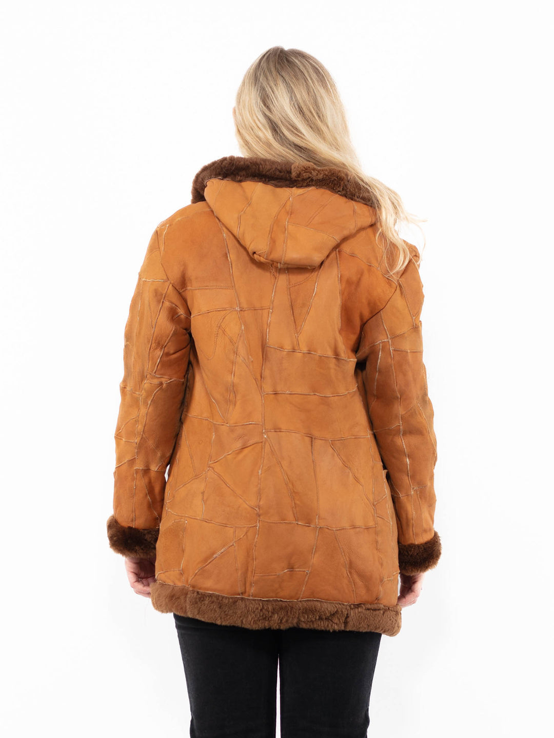 Vintage 90's Women Sheepskin Coat in BrownA0954
