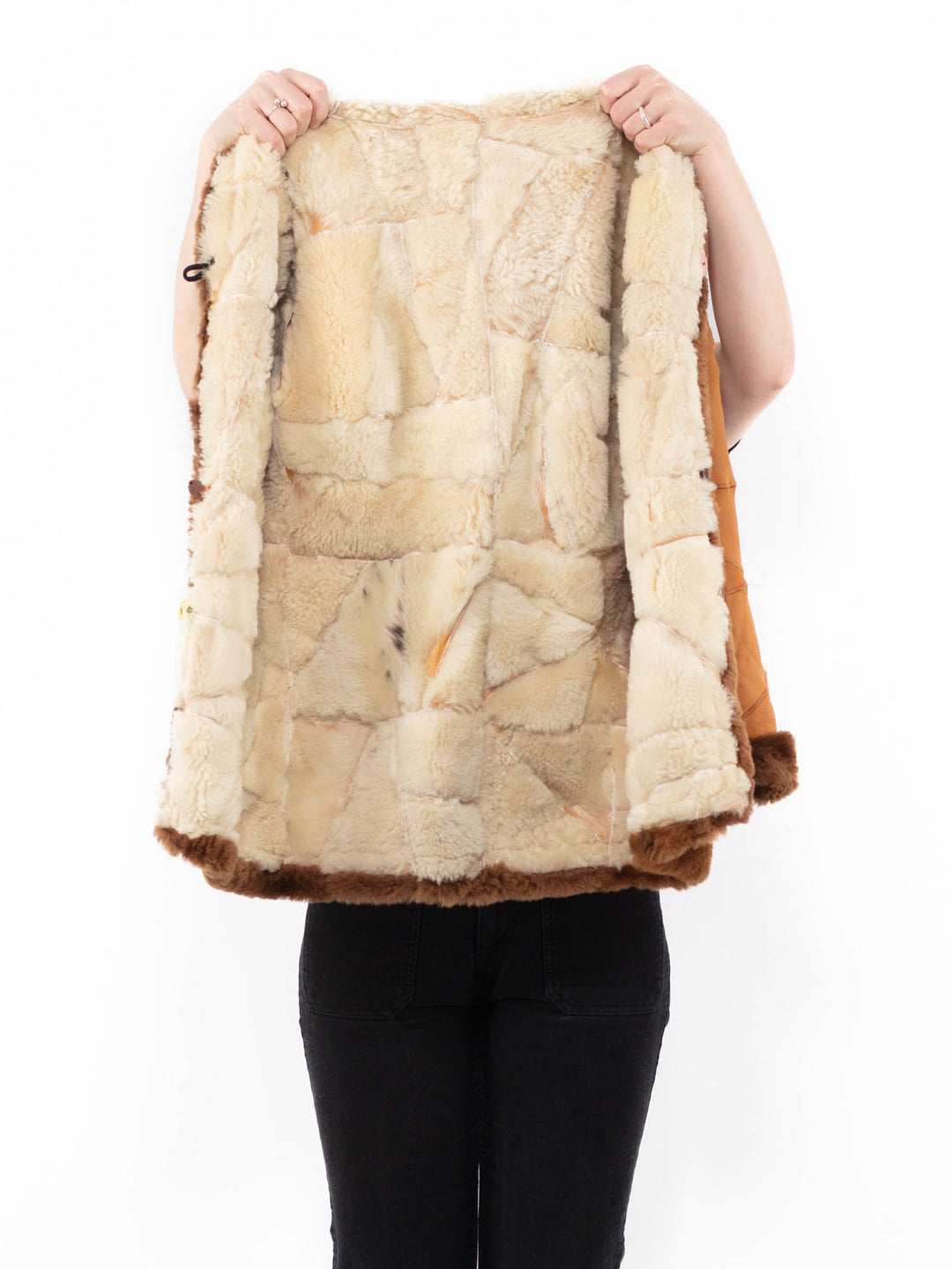 Vintage 90's Women Sheepskin Coat in BrownA0954