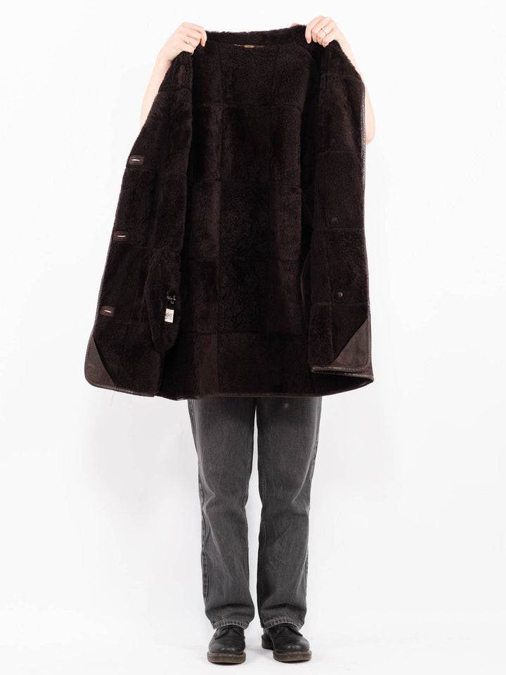 Vintage 90's Women Sheepskin Coat in BrownA0682