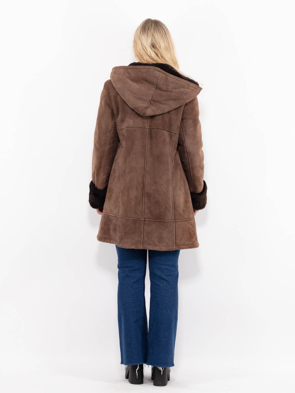 Vintage 90's Women Sheepskin Coat in BrownA1069