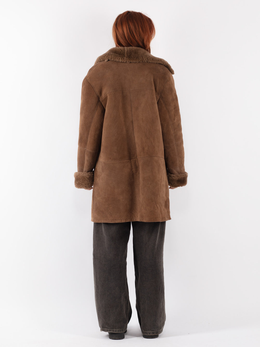 Vintage 90's Women Sheepskin Coat in BrownV8513