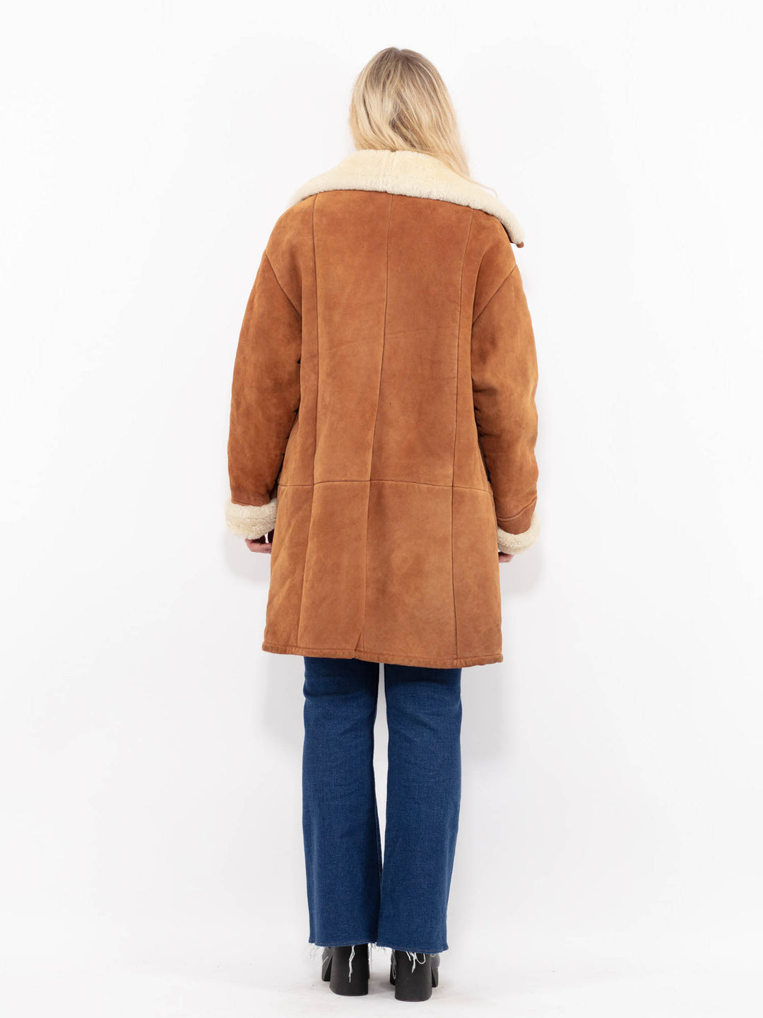 Vintage 90's Women Sheepskin Coat in BrownA1070