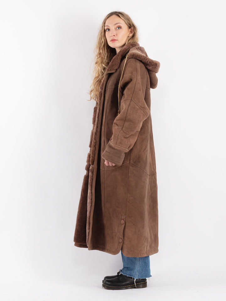 Vintage 90's Women Sheepskin Coat in BrownV9079