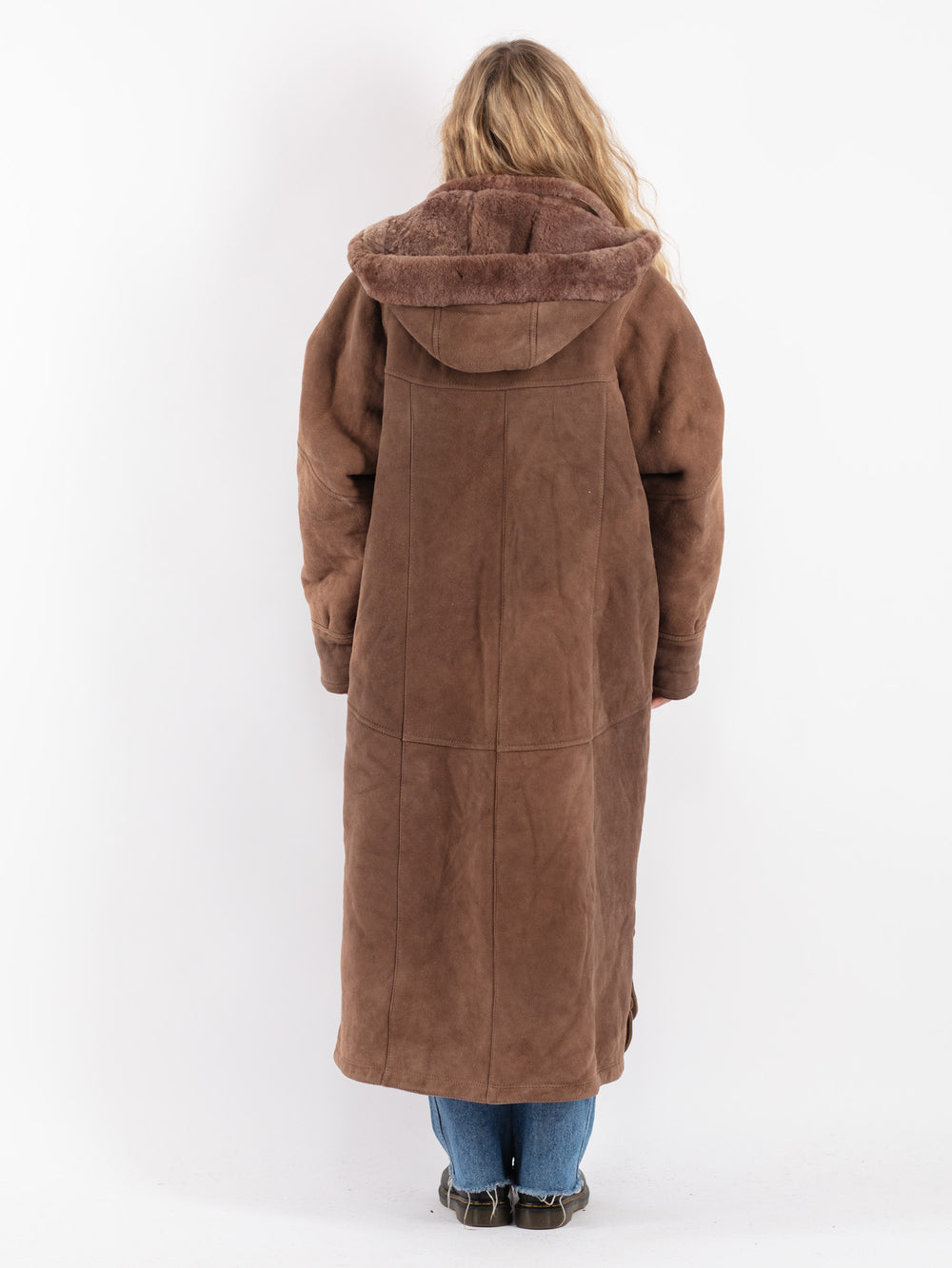 Vintage 90's Women Sheepskin Coat in BrownV9079