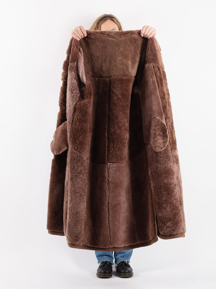 Vintage 90's Women Sheepskin Coat in BrownV9079