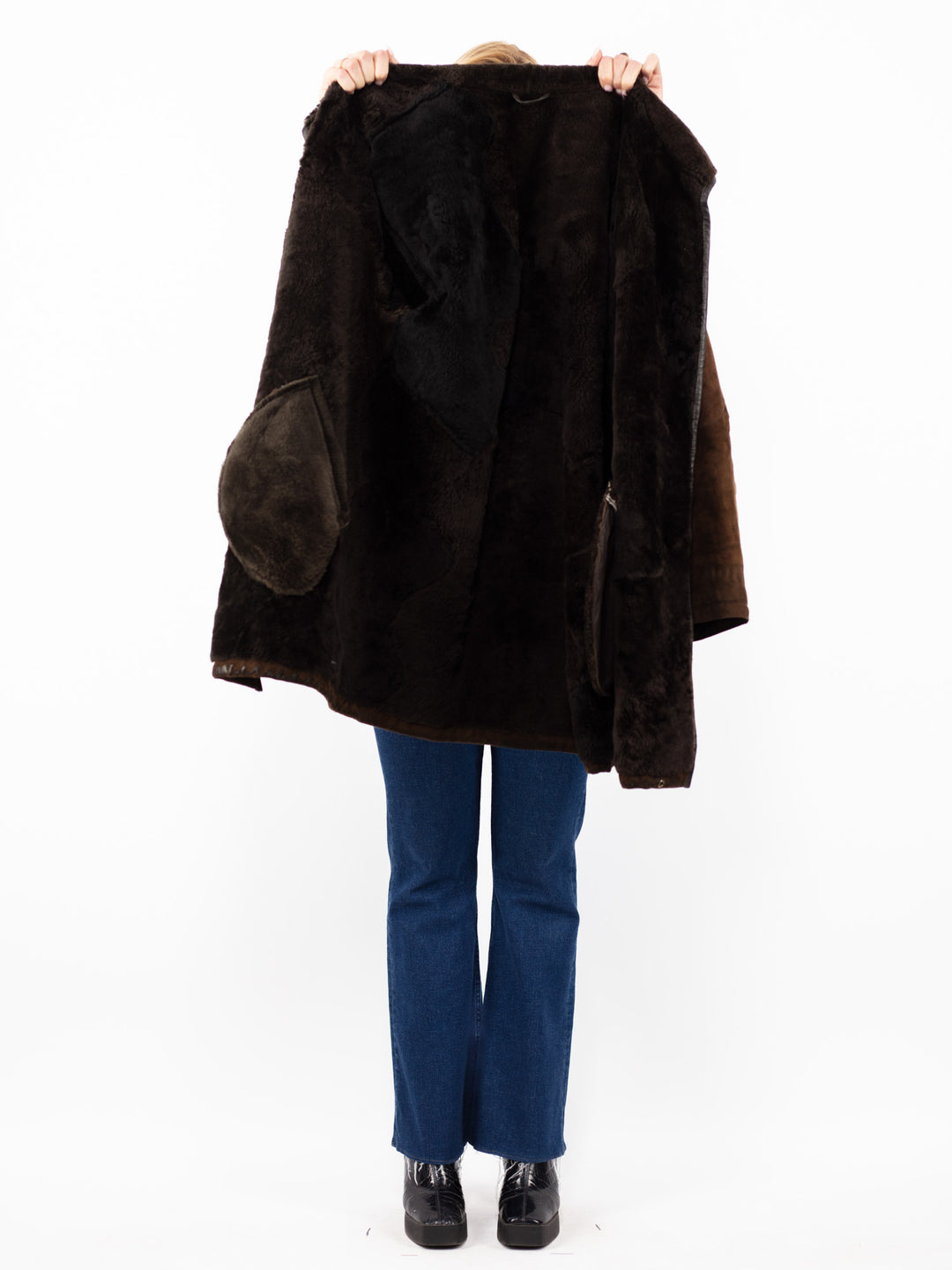 Vintage 90's Women Sheepskin Coat in BrownA0839