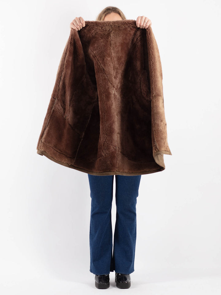 Vintage 90's Women Sheepskin Coat in BeigeV9188