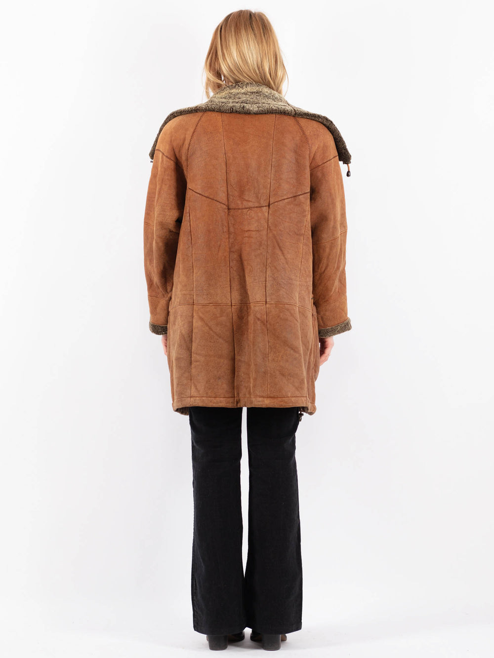 Vintage 90's Women Sheepskin Coat in BrownV9697