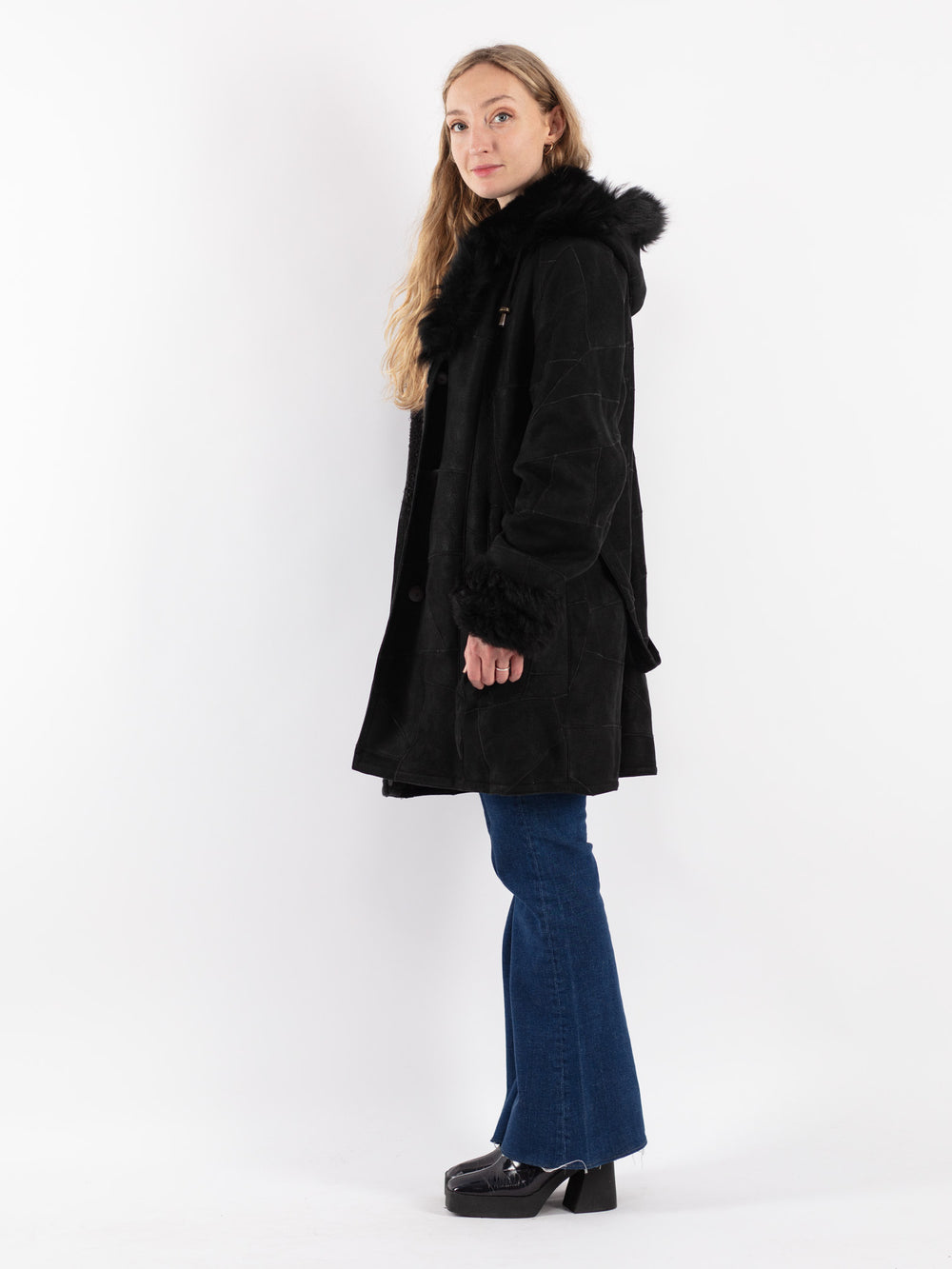 Vintage 90's Women Sheepskin Coat in