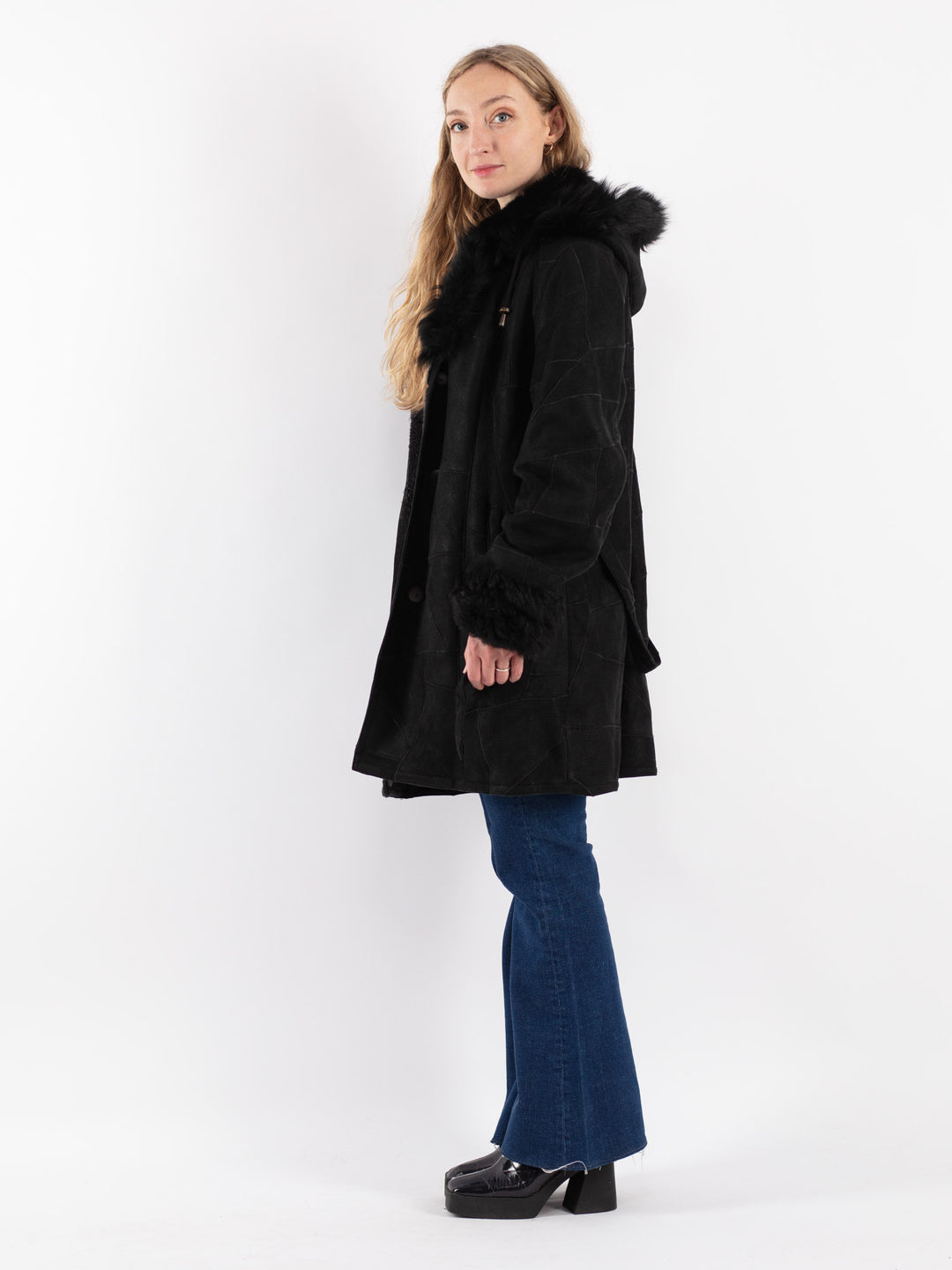 Vintage 90's Women Sheepskin Coat in