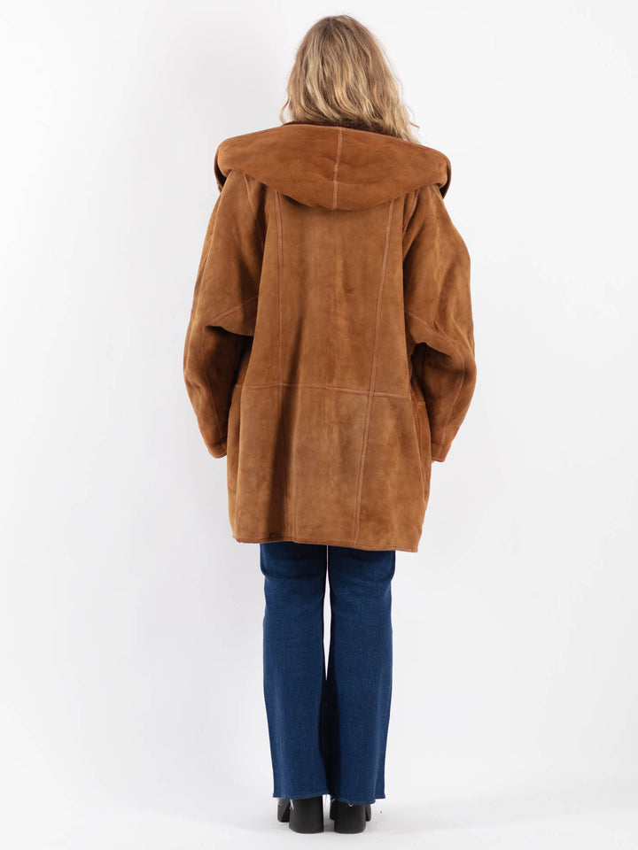 Vintage 90's Women Sheepskin Coat in BrownV9190