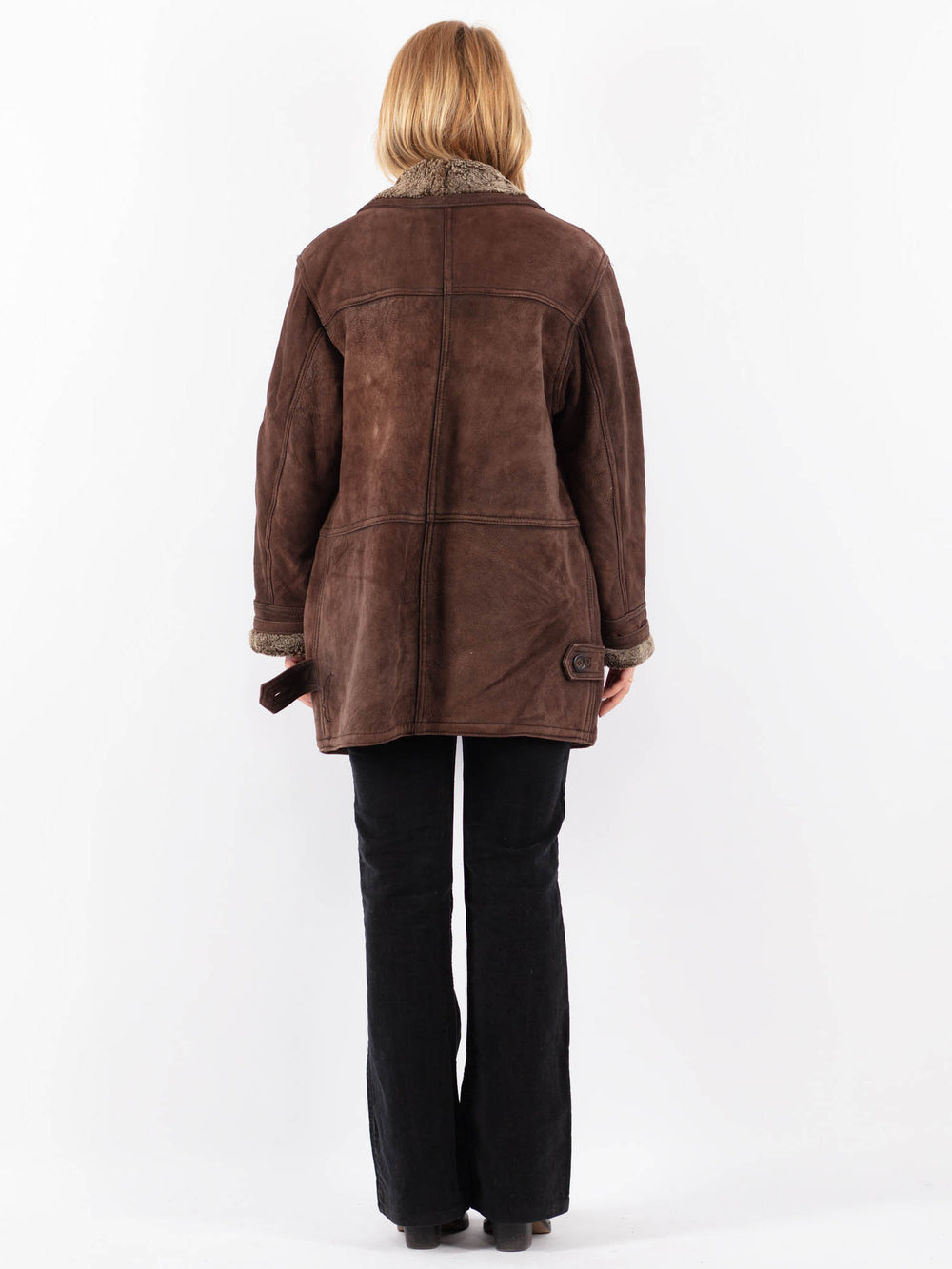 Vintage 90's Women Sheepskin Coat in BrownV9698