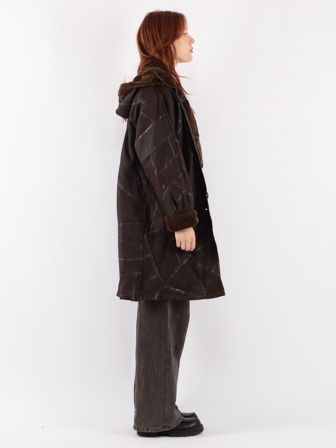 Vintage 90's Women Sheepskin Coat in BrownV8524