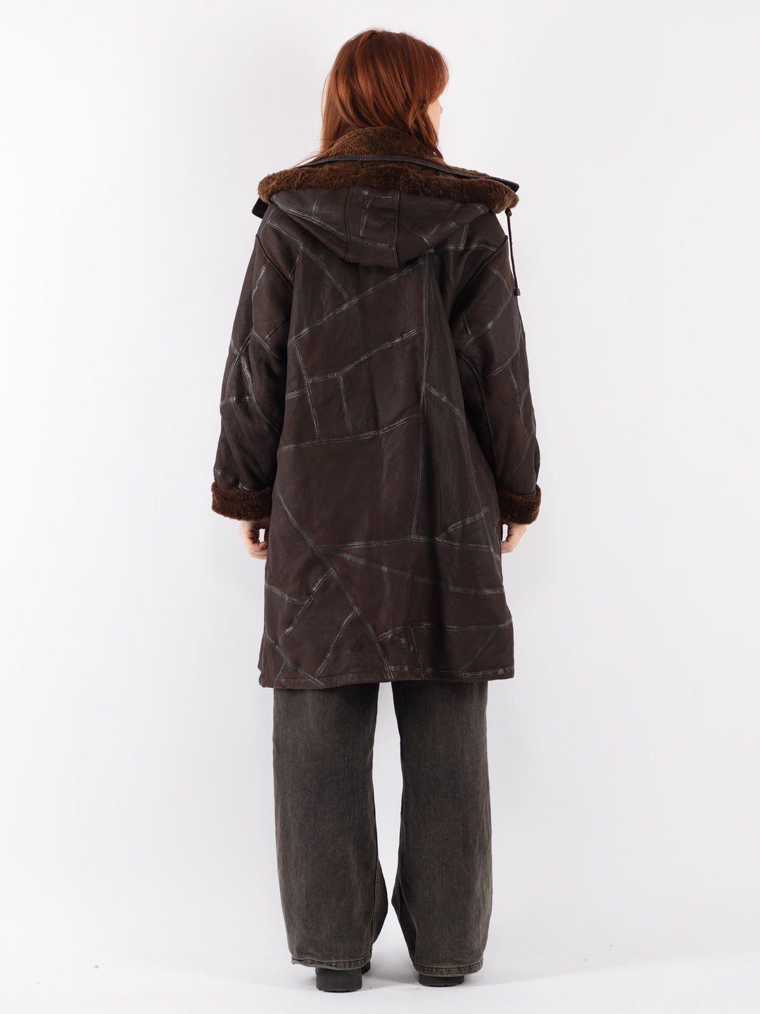 Vintage 90's Women Sheepskin Coat in BrownV8524